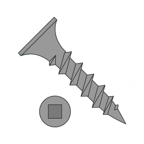#10 x 3 Coarse Drywall Screws/Square/Bugle Head/Steel/Black Phos (Carton: 1,000 pcs)