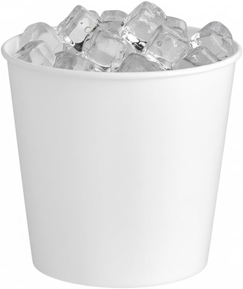 Disposable Paper Ice Bucket, 10 lb. Capacity, White, 150/Case, 8.5' Top Diameter