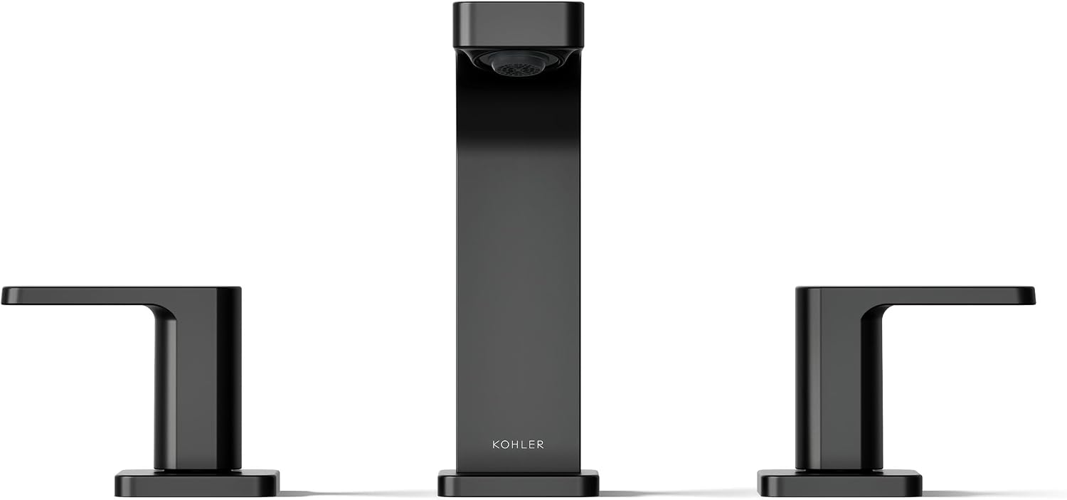 Kohler 23484-4-BL Parallel® Widespread Bathroom Sink Faucet, 1.2 gpm, Matte Black