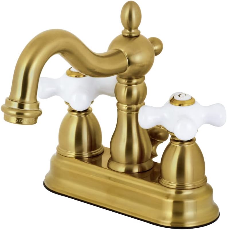 Kingston Brass KB1607PX 4 in. Centerset Bathroom Faucet, Brushed Brass