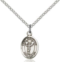Bonyak Jewelry St. Sebastian - Cheerleading Hand-Crafted Oval Medal Pendant in Sterling Silver
