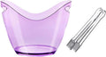Ice Bucket 8 Liter Acrylic Ice Bucket with Tongs, Plastic Tub Oval Storage Buckets for 2 Wine or Champagne Bottles