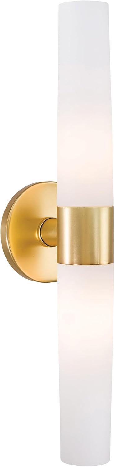 GEORGE KOVACS P5042-248 Saber Vanity Bath Light, 2-Light, 120 Total Watts, 4.75-in H x 20-in W, Honey Gold