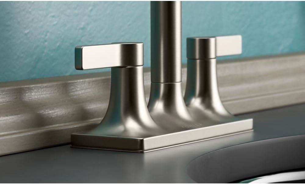 Venza 4 in. Centerset 2-Handle Bathroom Faucet in Vibrant Brushed Nickel