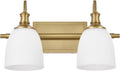 2 Light Aged Brass Vintage Bathroom Vanity Light Fixtures | Vintage, 2 Light, Aged Brass, Gold, Bedroom, Bathroom, Living room, over mirror, over table