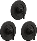 Moen Gibson Pressure Balancing Modern Shower Lever Handle, Posi-Temp Valve Required, Matte Black, T2901BL (Pack of 3)