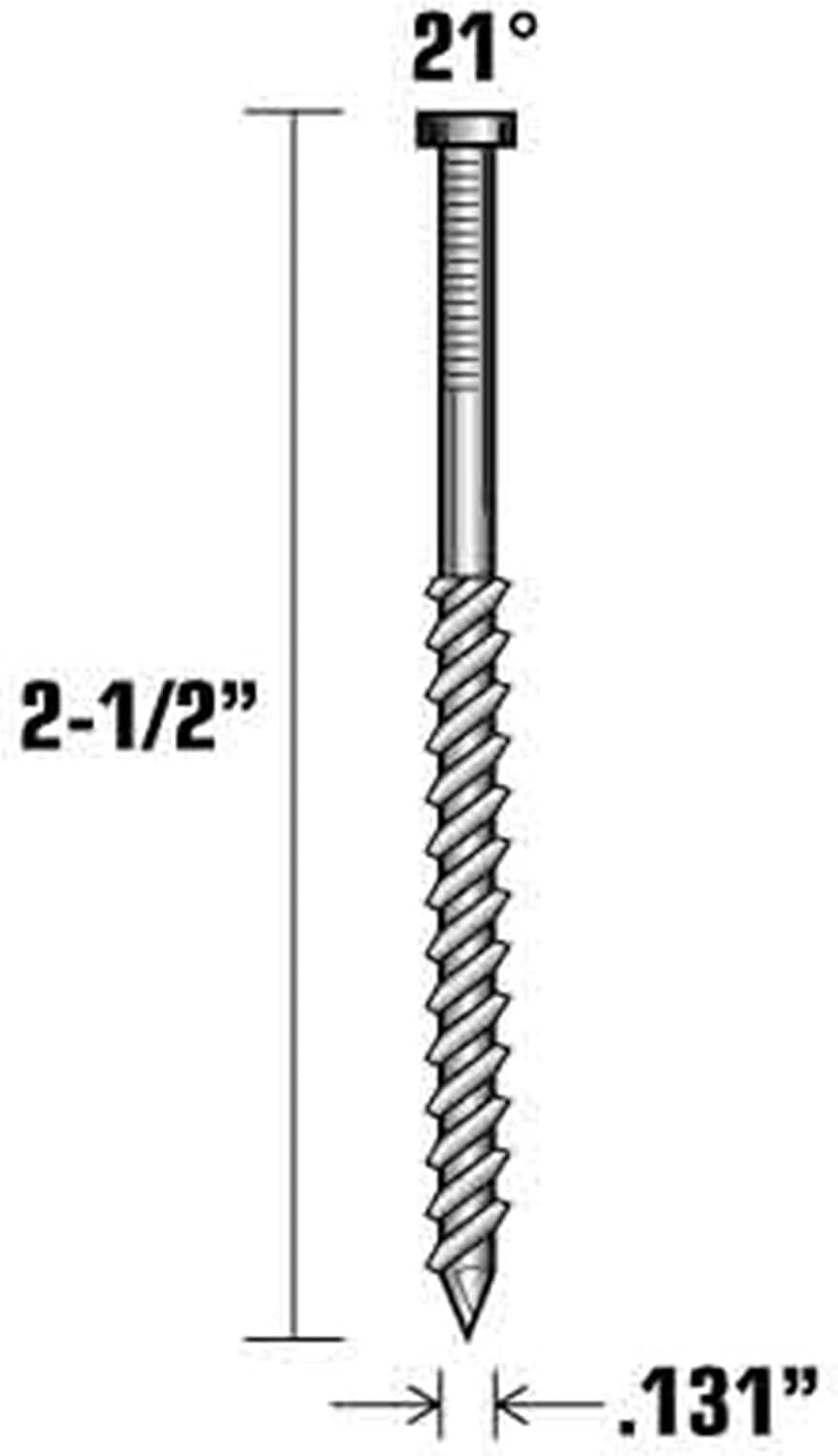 Metabo HPT Framing Nails | 2-1/2 In. x .131 | 21 Degree | Full Round Head | Bright Basic | Ring Shank | 5,000 Count | 10131HPT