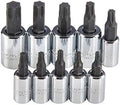 Proto-J4740C Socket Bit Set, 1/4', 3/8' Dr, 10 Piec, Torx