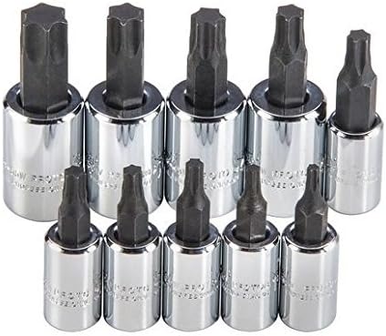 Proto-J4740C Socket Bit Set, 1/4', 3/8' Dr, 10 Piec, Torx