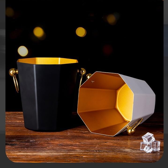 Ice Container Ice Bucket For Party, Stainless Steel Ice Bucket, Wine Cooling Bucket, Beer Champagne Cocktail Ice Bucket Ice Buckets for Parties(B)
