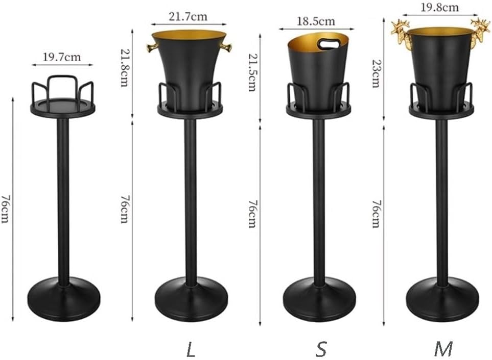 Ice Bucket Creative Ice Bucket Home Party Ice Wine Bucket Champagne Bucket Outdoor Vertical Stainless Steel High Ice Bucket Beverage Tub(Large)