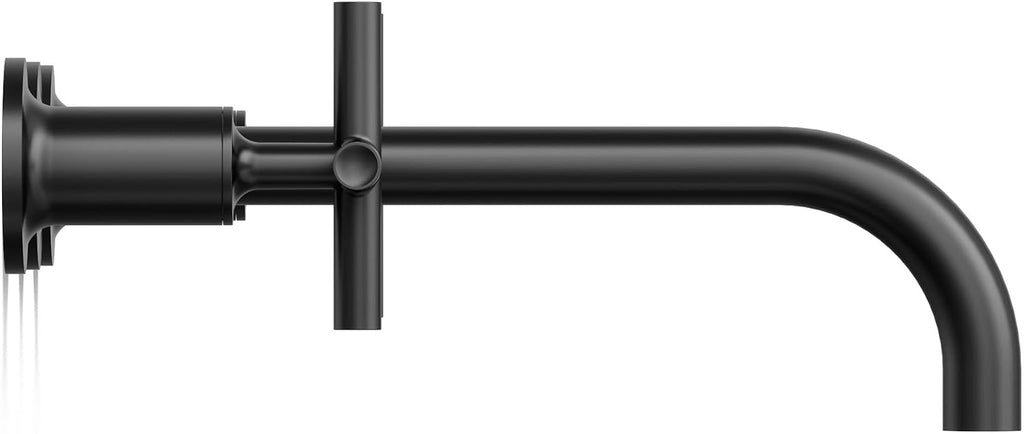 Kohler T14414-3-BL Purist® Wall-Mount Bathroom Sink Faucet Trim with Cross Handles, 1.2 gpm, Matte Black
