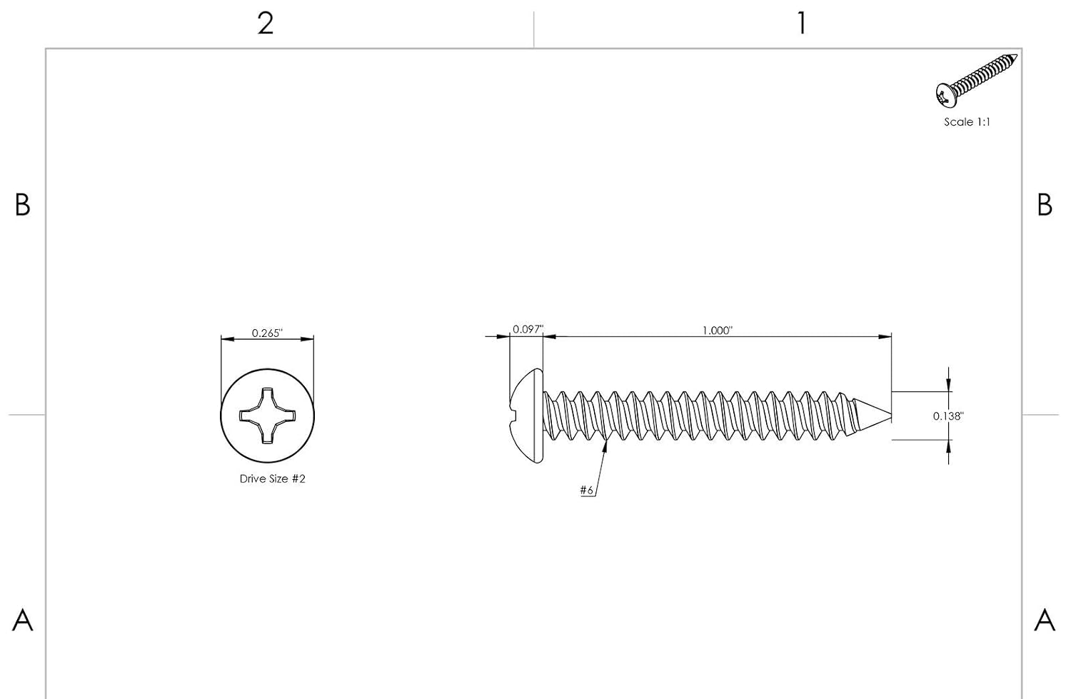 #6 x 1' - Sheet Metal Screws Self Tapping Pan Head Stainless Steel 1000 Pcs self Tapping Screws Metal B2B