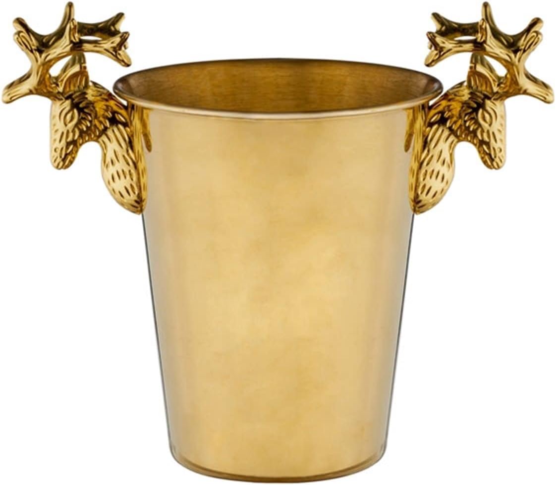 Ice Bucket Champagne Bucket Champagne Bucket Ice Buckets, Deer Head Stainless Steel Ice Pails Great for Home Bar, Chilling Beer Champagne and Wine Ice Bucket Beverage Tub (Color : 1)