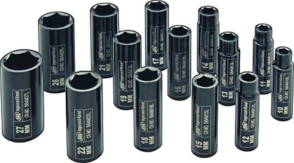 Ingersoll Rand SK4M14LN 1/2' Drive Metric Universal Impact Socket Set (14 Piece)