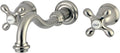 Kingston Brass KS3128AX Vintage 2-Handle Wall Mount Bathroom Faucet, Brushed Nickel