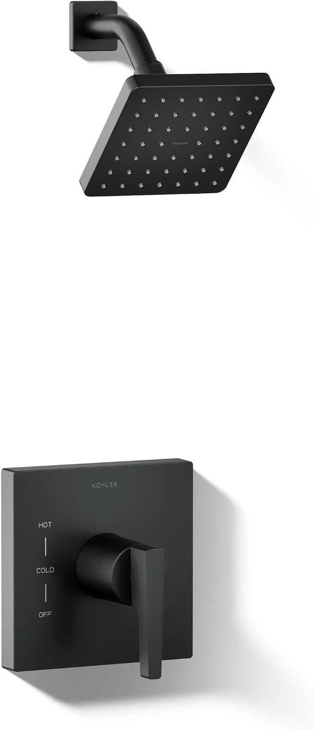 KOHLER TS99764-4-BL Honesty Rite-Temp shower trim with 2.5 gpm showerhead and lever handle, Matte Black