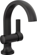 Delta Albion Matte Black Bathroom Faucet 1 Hole, Single Hole Bathroom Sink Faucet for Vanity, Metal Push-Pop Drain Assembly, Matte Black 15855LF-BL