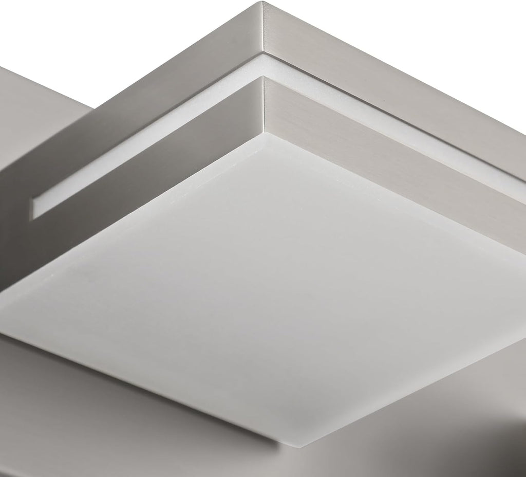 SineRise LED Modern Bathroom Vanity Light Fixtures (6-Light, 48-Inch, Dimmable), Brushed Nickel Modern Acrylic Bathroom Wall Lighting Fixtures Over Mirror (Cool White 6000K)