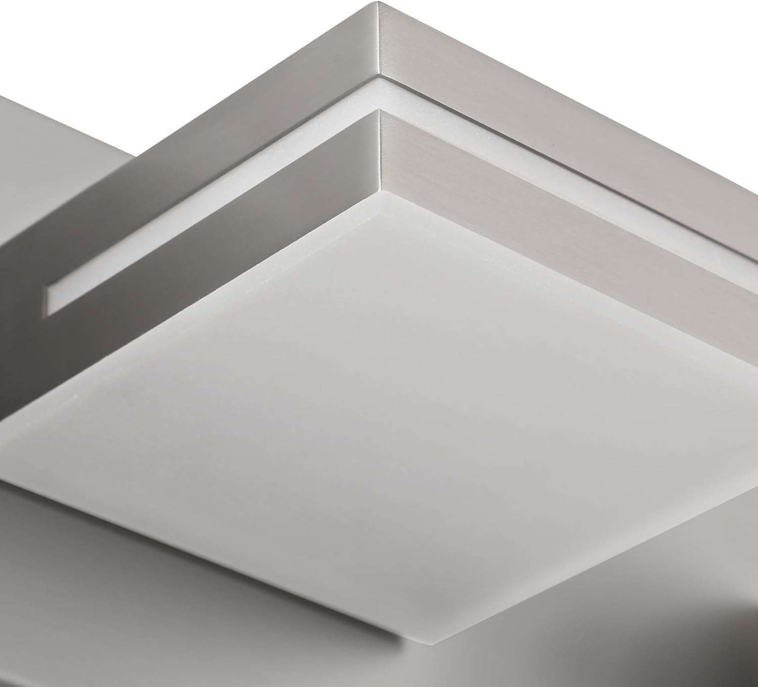 SineRise LED Modern Bathroom Vanity Light Fixtures (6-Light, 48-Inch, Dimmable), Brushed Nickel Modern Acrylic Bathroom Wall Lighting Fixtures Over Mirror (Cool White 6000K)