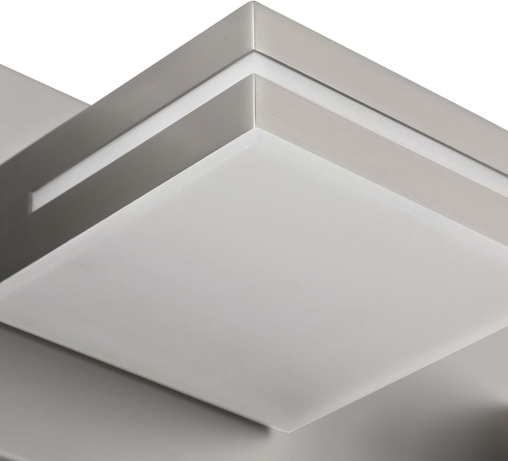 SineRise LED Modern Bathroom Vanity Light Fixtures (7-Light, 55-Inch), Brushed Nickel Modern Acrylic Bathroom Wall Lighting Fixtures Over Mirror (Cool White 6000K)