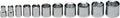 Wright Tool 379 3/8' Drive 8-Point Standard Socket Set, 11-Piece | SAE Sizes 1/4'–7/8', Chrome Finish, with Rails & Clips Made in USA