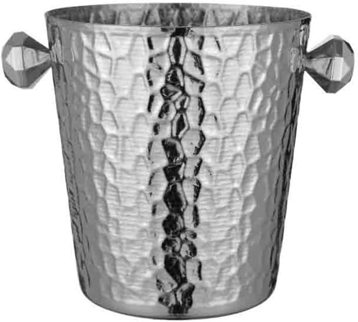 Ice Bucket Champagne Beer Wine Chilling Bucket Large Capacity Ice Pellet Bucket Ice Bucket Household Stainless Steel Ice Bucket Beverage Tub(Silver)