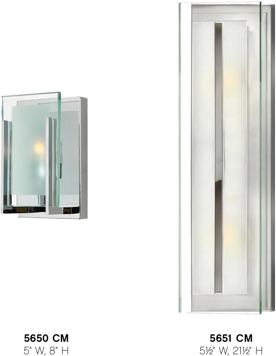 Hinkley Latitude One Light 60W G9 Bathroom Vanity Fixture, Chrome