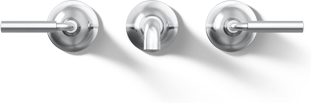 Kohler T26439-4-CP Tone Wall-Mount Bathroom Sink Faucet Set, Bathroom Faucet with Two Lever Handles, Polished Chrome