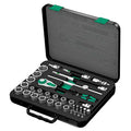 Zyklop® Premium 1/2' Square Drive Metric Hex Socket Set with Ratchet and Adapters in Metal Case, 37 Pieces