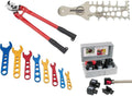 Speedway Motors Large AN Hose and Fitting Assembly Kit, Includes 8-Piece AN Wrench Set, AN/NPT Template, Heavy Duty Hose Cutter, and Koul Tools Installer for -6-8 -10 AN Fittings