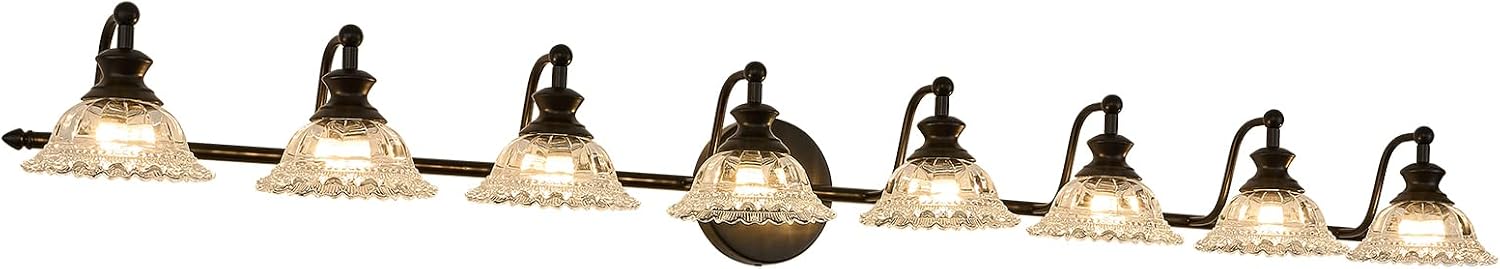 XIEDUN Bathroom Vanity Light Black 8 Light