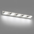 SineRise LED Modern Bathroom Vanity Light Fixtures (5-Light, 40-Inch), Brushed Nickel Modern Acrylic Bathroom Wall Lighting Fixtures Over Mirror (Cool White 6000K)