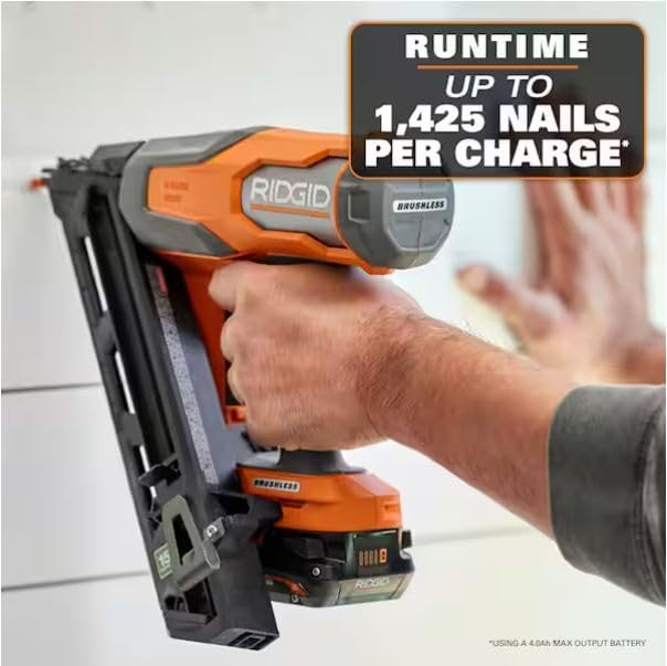 RIDGID 18V Brushless Cordless 21° 3-1/2 in. Framing Nailer, Tool Only