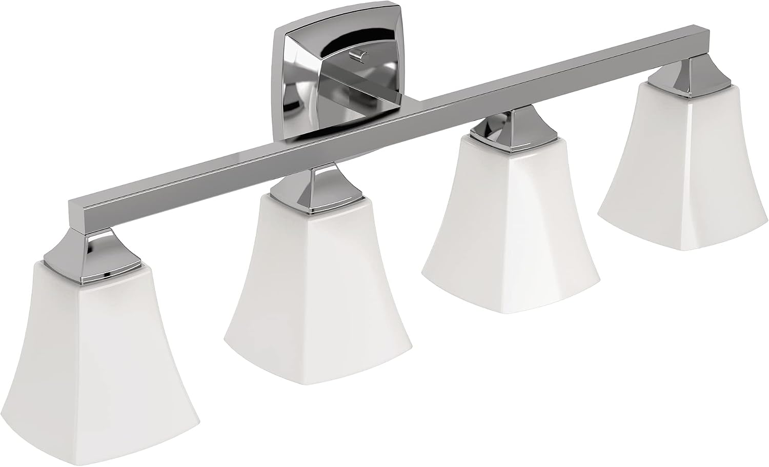 Moen YB5164CH Voss 4-Light Dual-Mount Bath Bathroom Vanity Fixture with Frosted Glass, Chrome
