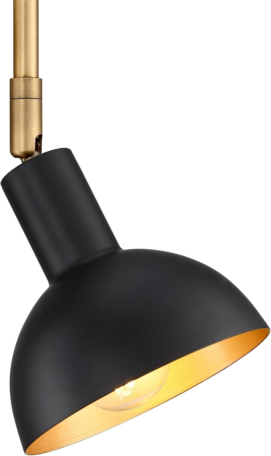 Nathan James Tamlin Wall Light Fixture, Wall Mounted 1-Light Lamp, Plugin Sconce with On/Off Switch for Living Room, Reading Nook or Bedroom, Vintage Brass/Matte Black, Set of 2