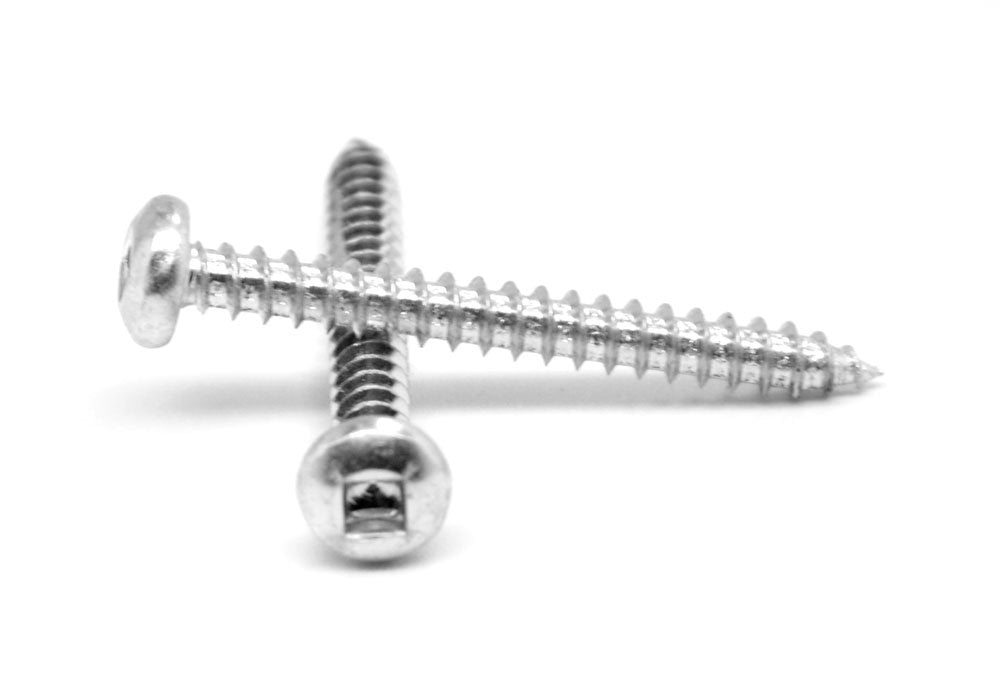 #10-12 x 1 Sheet Metal Screw Square Drive Pan Head Type A Low Carbon Steel Zinc Plated Pk 1250