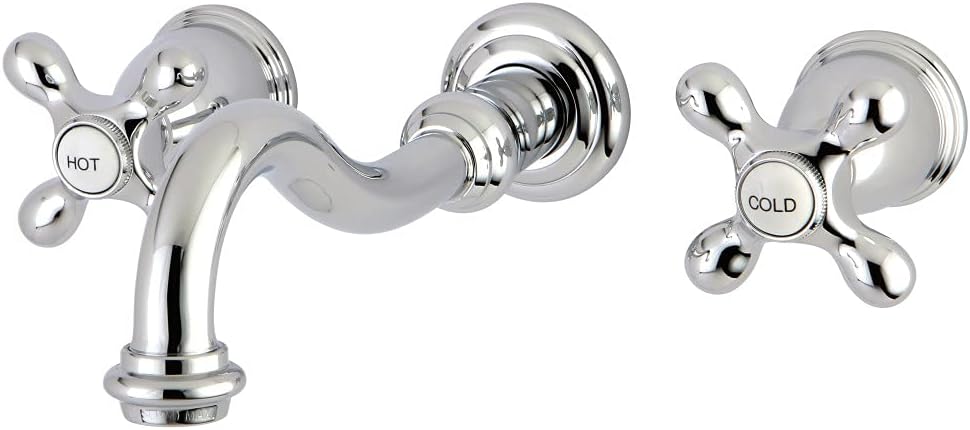 Kingston Brass KS3121AX Vintage 2-Handle Wall Mount Bathroom Faucet, Polished Chrome