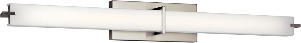 Kichler 37.5' LED Linear Bath Vanity Light Fixture with White Acrylic Diffuser in Brushed Nickel for Bathroom Lighting over Mirror (37.5' x 4.75' x 4.5'), 11147NILED