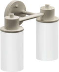 Moen DN0762BN Iso 2-Light Dual-Mount Bath Bathroom Vanity Fixture with Frosted Glass, Brushed Nickel