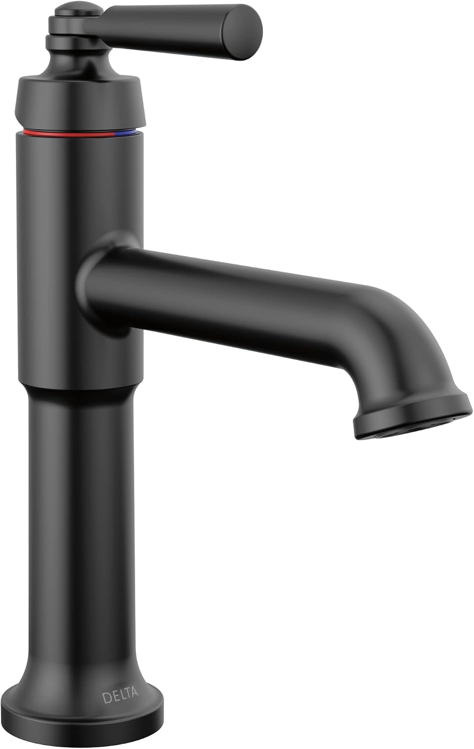 Delta Faucet Saylor Matte Black Bathroom Faucet, Single Hole Bathroom Faucet, Single Handle Bathroom Sink Faucet Black, Diamond Seal Technology, Drain Assembly, Matte Black 536-BLMPU-DST