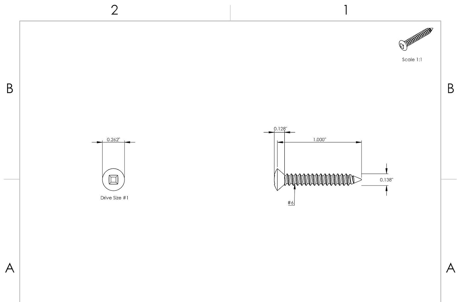#6 x 1' - Oval Head Sheet Metal Screws Square Drive Stainless Steel 1000 Pcs self Tapping Screws Metal B2B