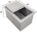 AmGood 18 in. x 12 in. Stainless Steel Drop-In Ice Bin with Sliding Lid