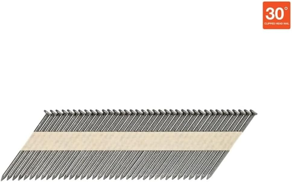 Collated Framing Nail, 2-3/8 in L, Not Applicable, Brite, Offset Round Head, 30 Degrees, 5000 PK - 1 Each