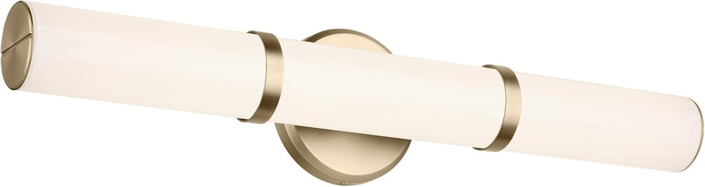 Kichler Rosh 24.25' LED Bathroom Vanity Light Fixture with White Glass in Champagne Bronze, Modern Minimalist Bath Bar for Mirror, Dimmable (24.25' W x 5' H), 55188CPZLED
