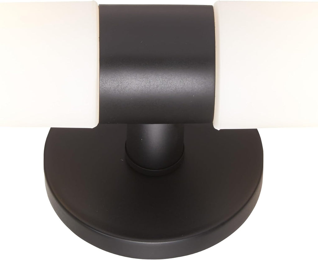 GEORGE KOVACS P5042-66A Saber Wall Sconce, 2-Light, 120 Total Watts, 5-in H x 20.25-in W, Coal Black