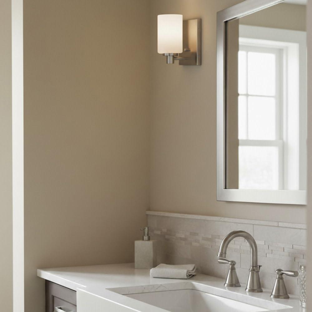 Hinkley Karlie Transitional One Light Bathroom Vanity Fixture, Brushed Nickel