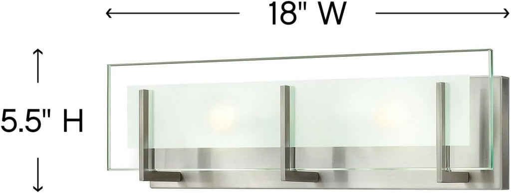 Hinkley Latitude 18' Two Light 120W G9 Bathroom Vanity Fixture, Brushed Nickel