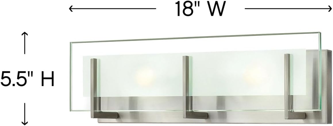 Hinkley Latitude 18' Two Light 120W G9 Bathroom Vanity Fixture, Brushed Nickel