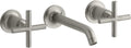 Kohler K-T14413-3-BN Purist Two Handle Wall Mount Bathroom Faucet Brushed Nickel